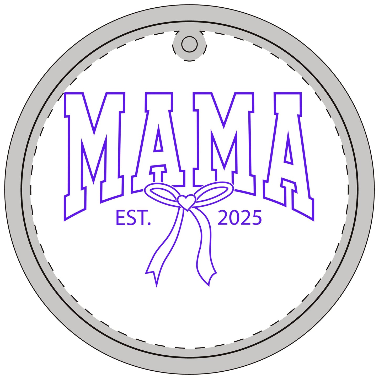 Mama Established 2025 Crystal Glass Ornament