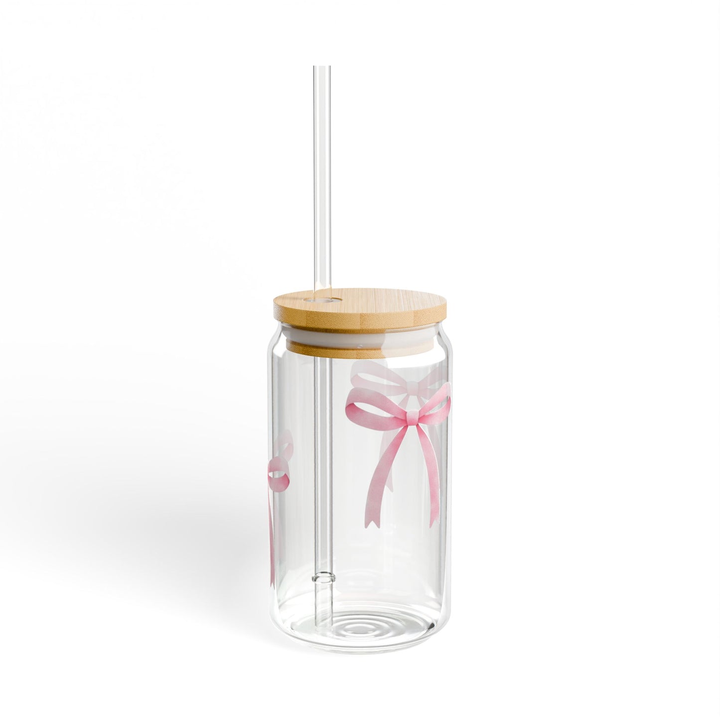 Coquette pink bow glass tumbler