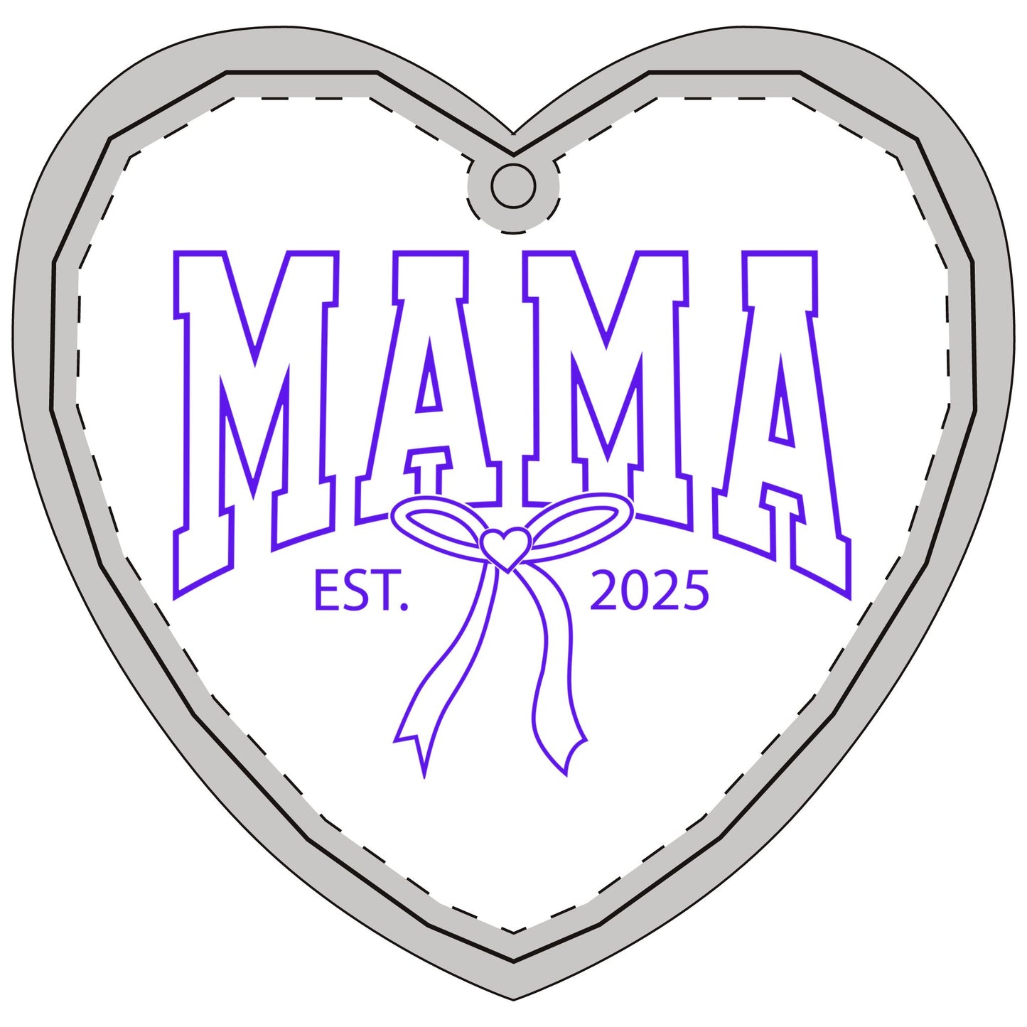 Mama Established 2025 Crystal Glass Ornament