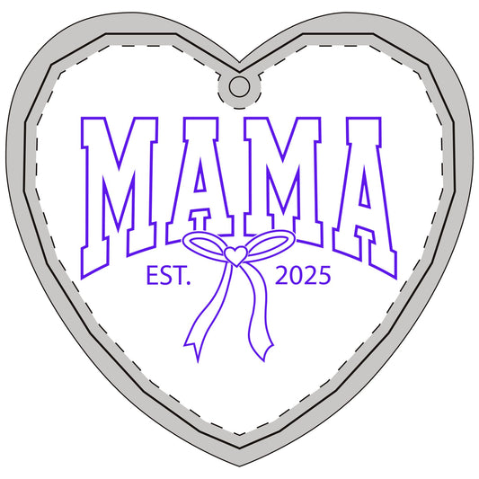 Mama Established 2025 Crystal Glass Ornament