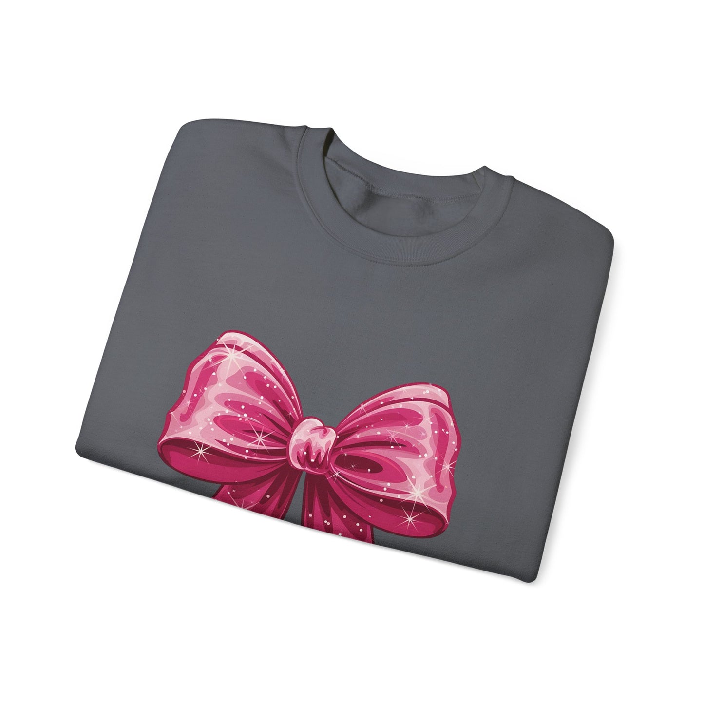 Glitter Coquette Pink Bow Sweatshirt