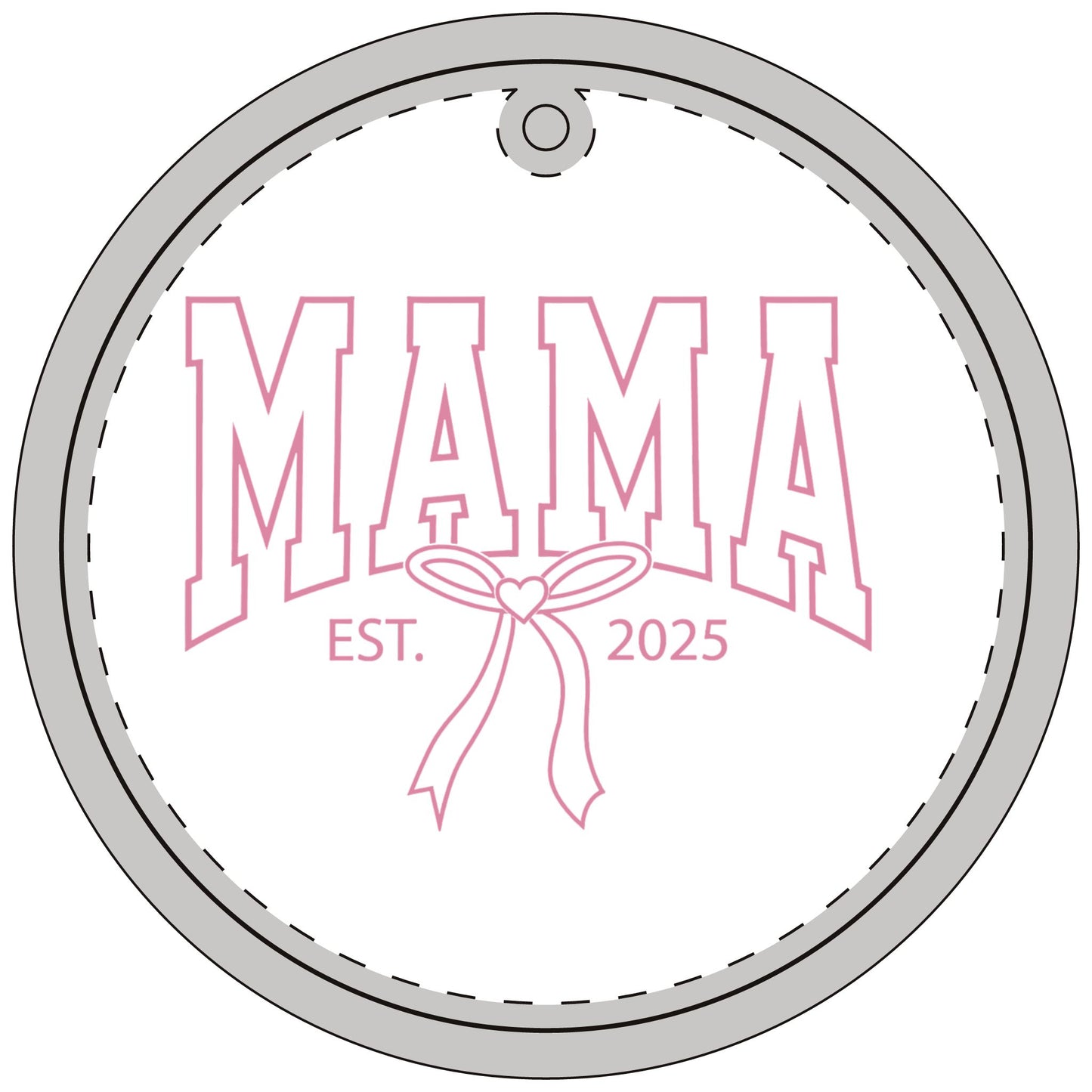 Mama Established 2025 Crystal Glass Ornament