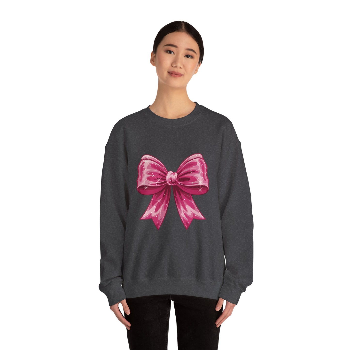Glitter Coquette Pink Bow Sweatshirt