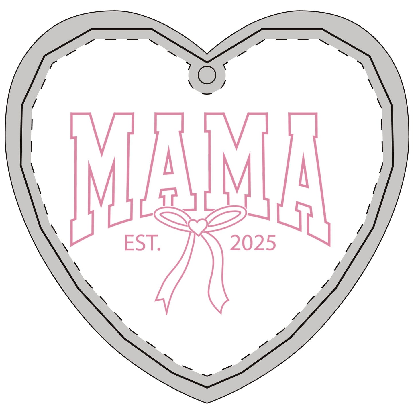 Mama Established 2025 Crystal Glass Ornament
