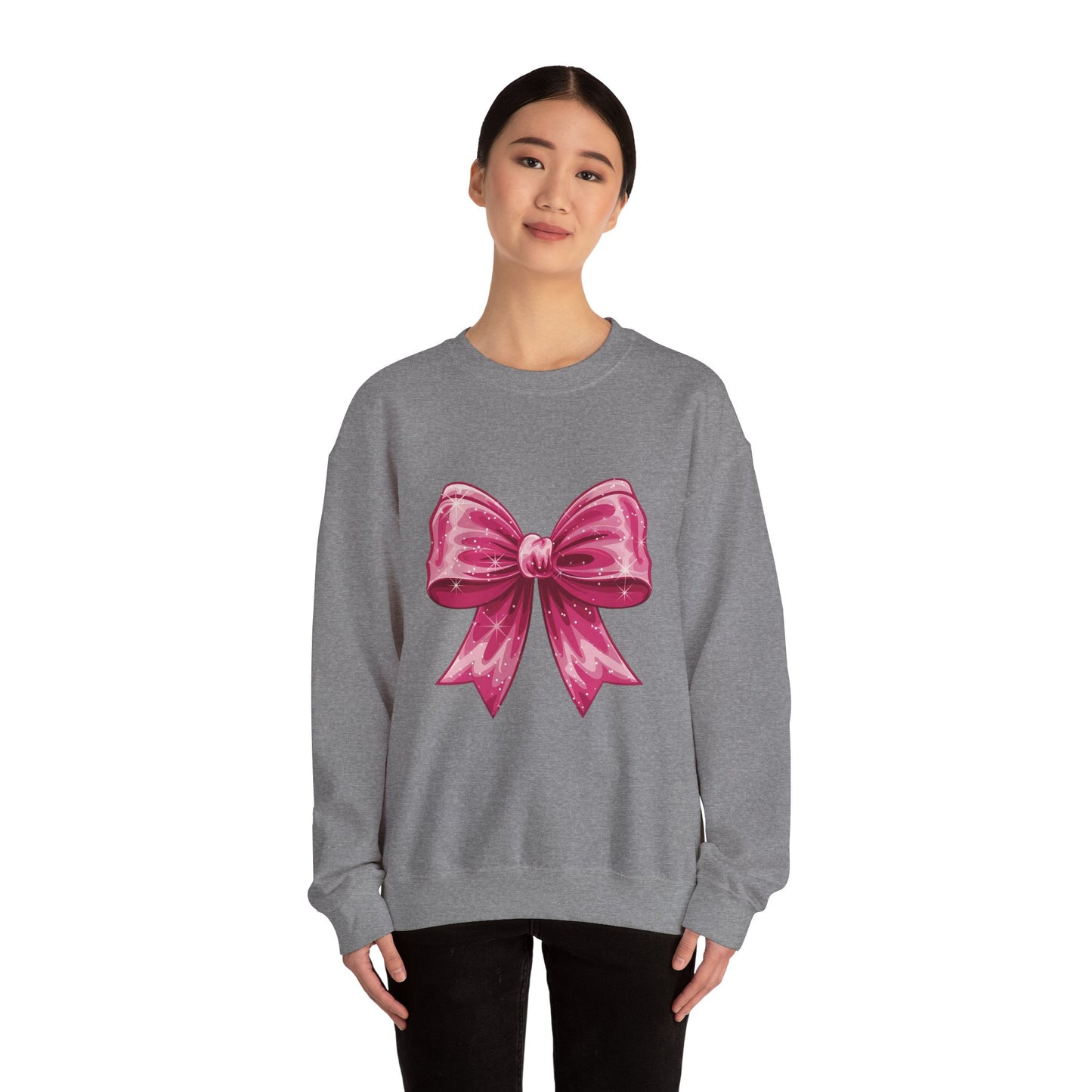 Glitter Coquette Pink Bow Sweatshirt