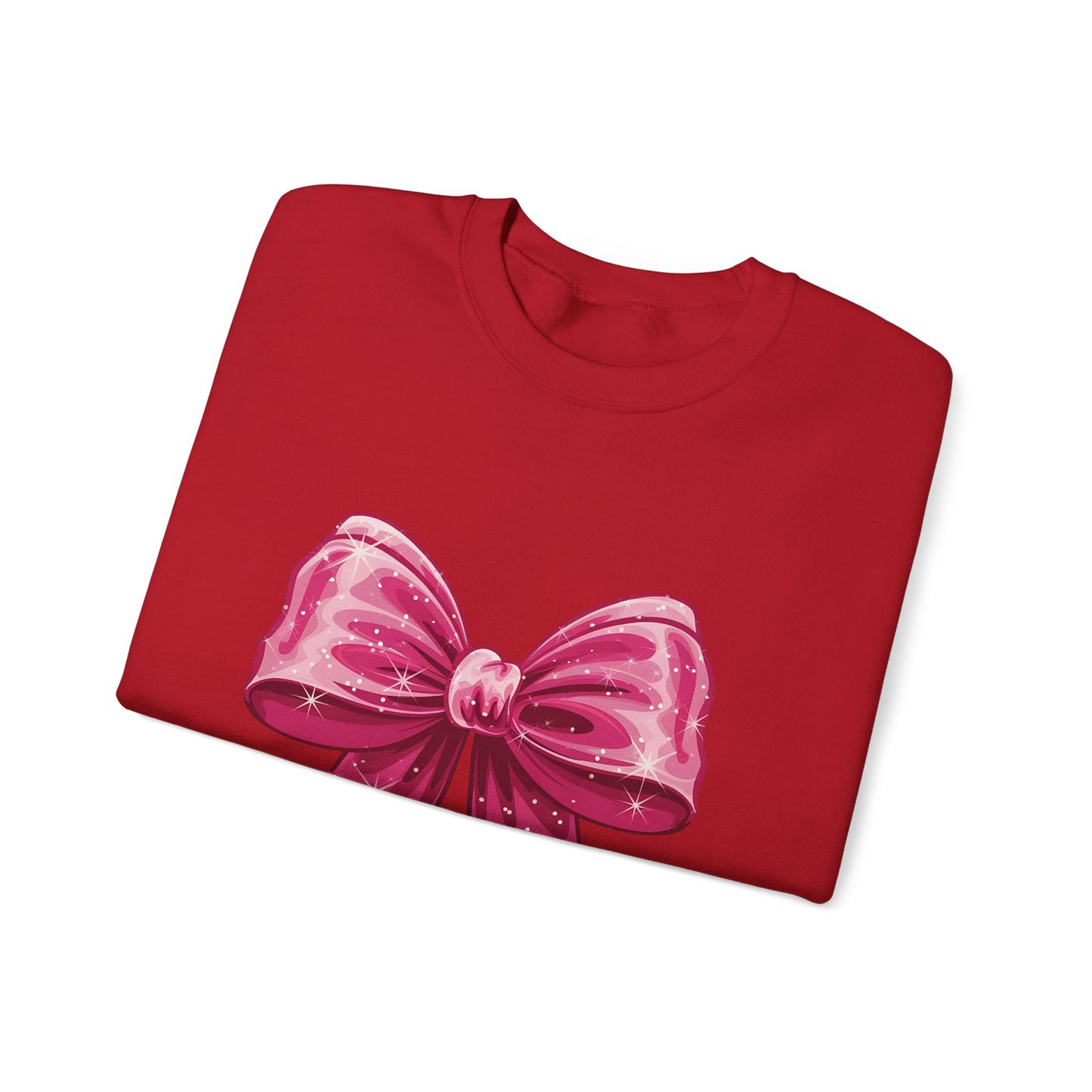 Glitter Coquette Pink Bow Sweatshirt
