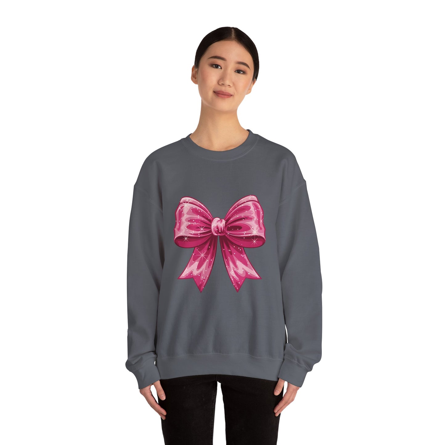 Glitter Coquette Pink Bow Sweatshirt