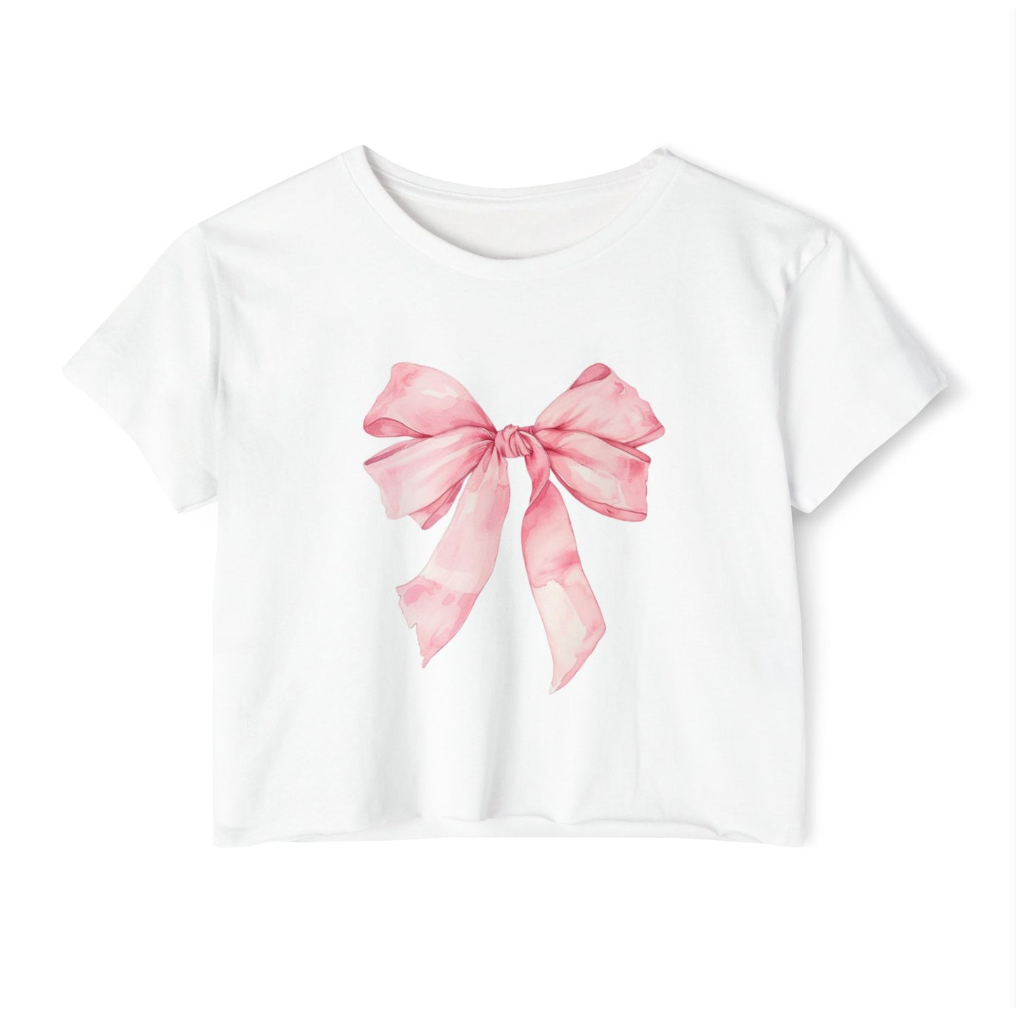 Pink Bow cropped t-shirt