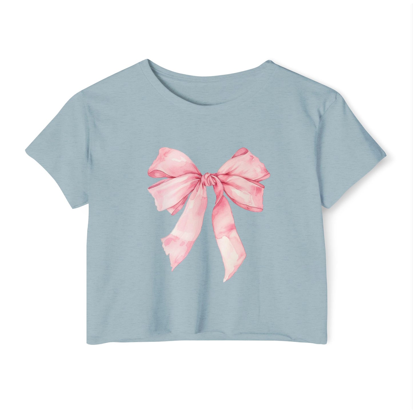 Pink Bow cropped t-shirt