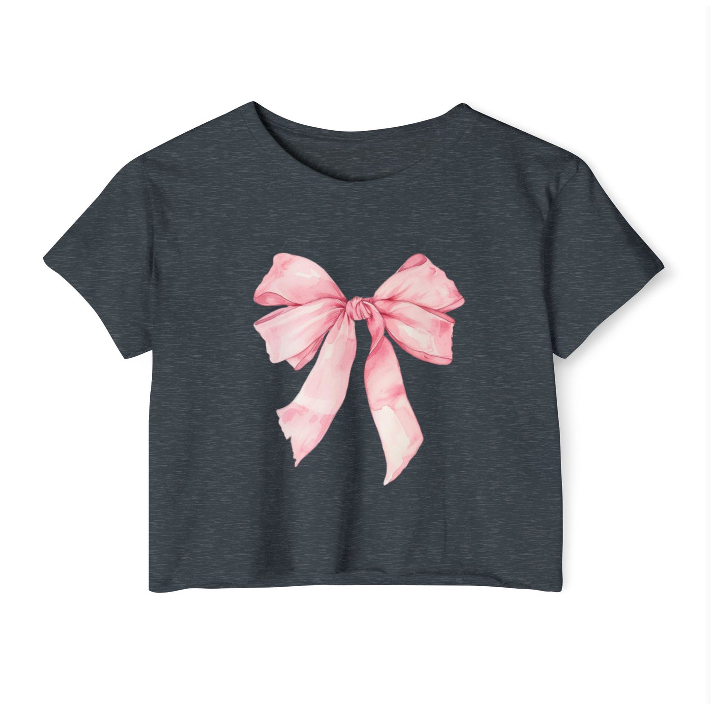 Pink Bow cropped t-shirt