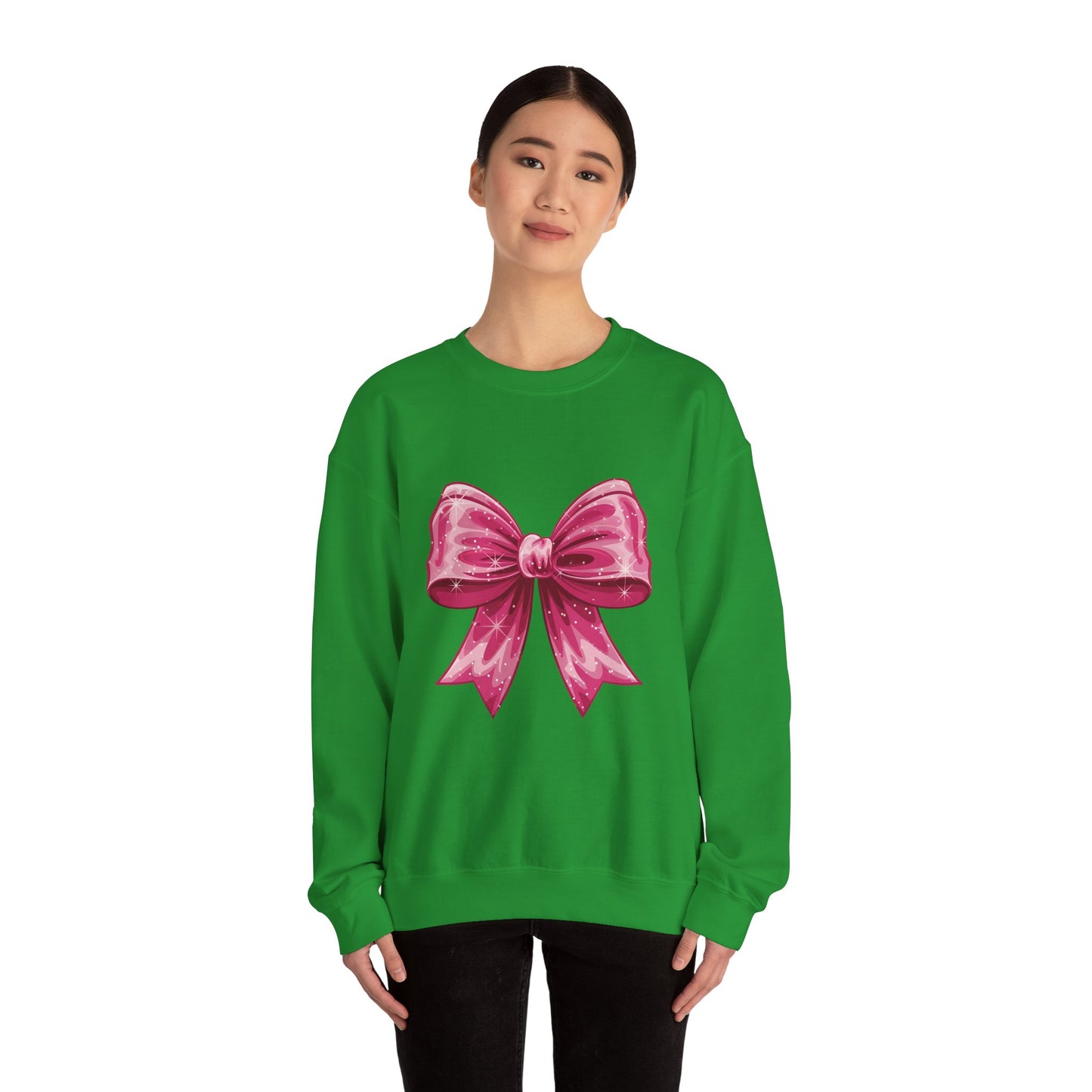 Glitter Coquette Pink Bow Sweatshirt