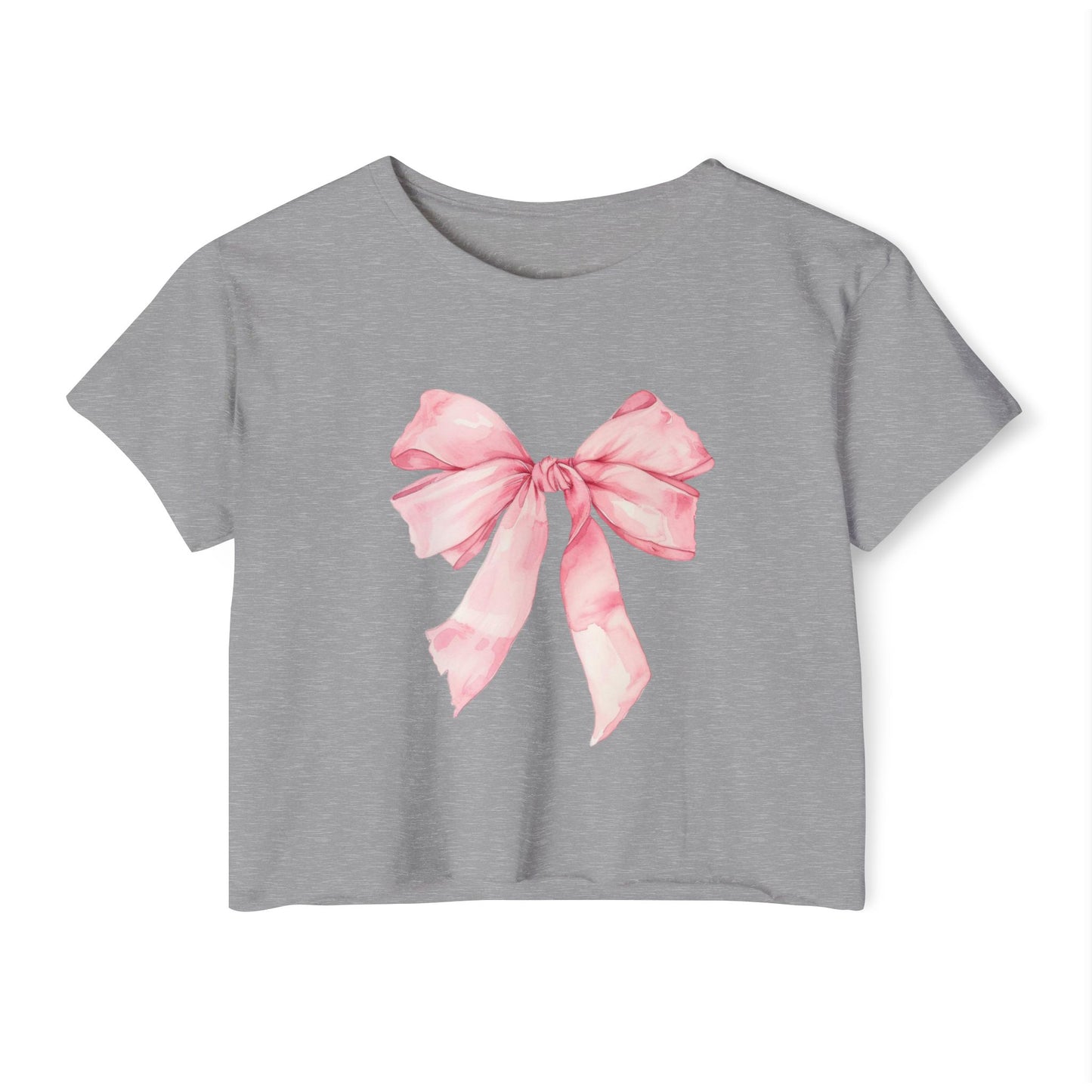 Pink Bow cropped t-shirt