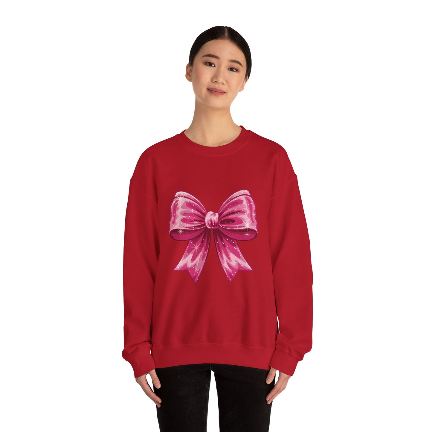 Glitter Coquette Pink Bow Sweatshirt