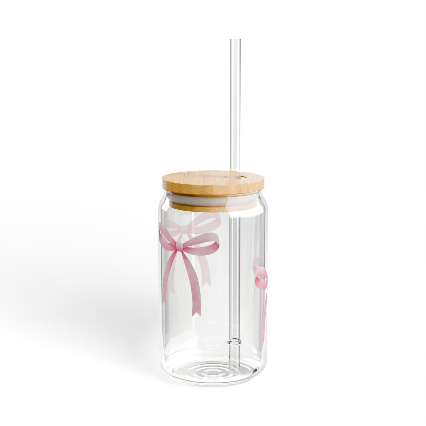 Coquette pink bow glass tumbler