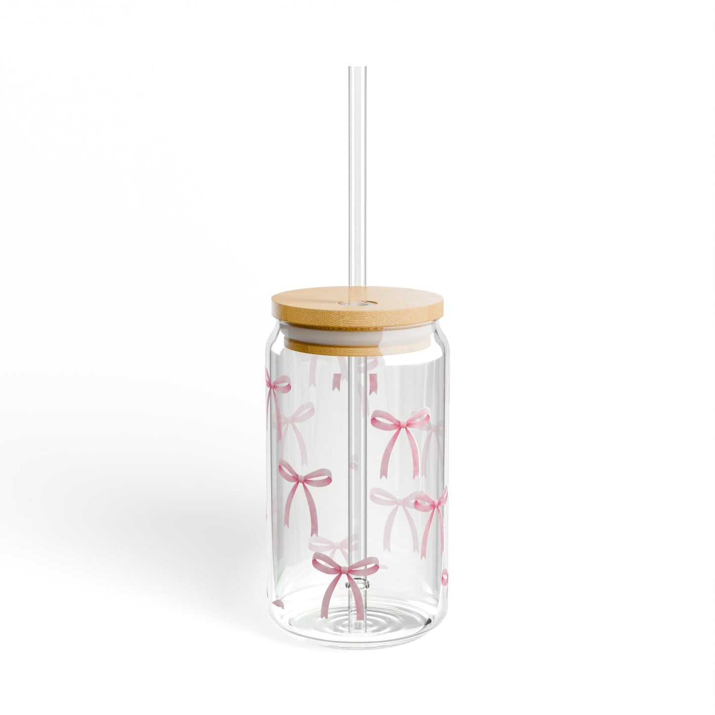 pink bow glass tumbler