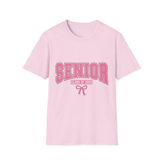 Senior 2025 Graduation T-Shirt pink coquette bow shirt