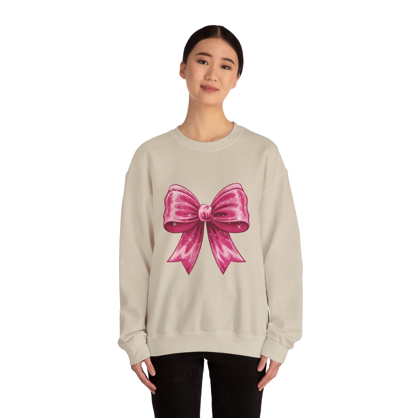 Glitter Coquette Pink Bow Sweatshirt