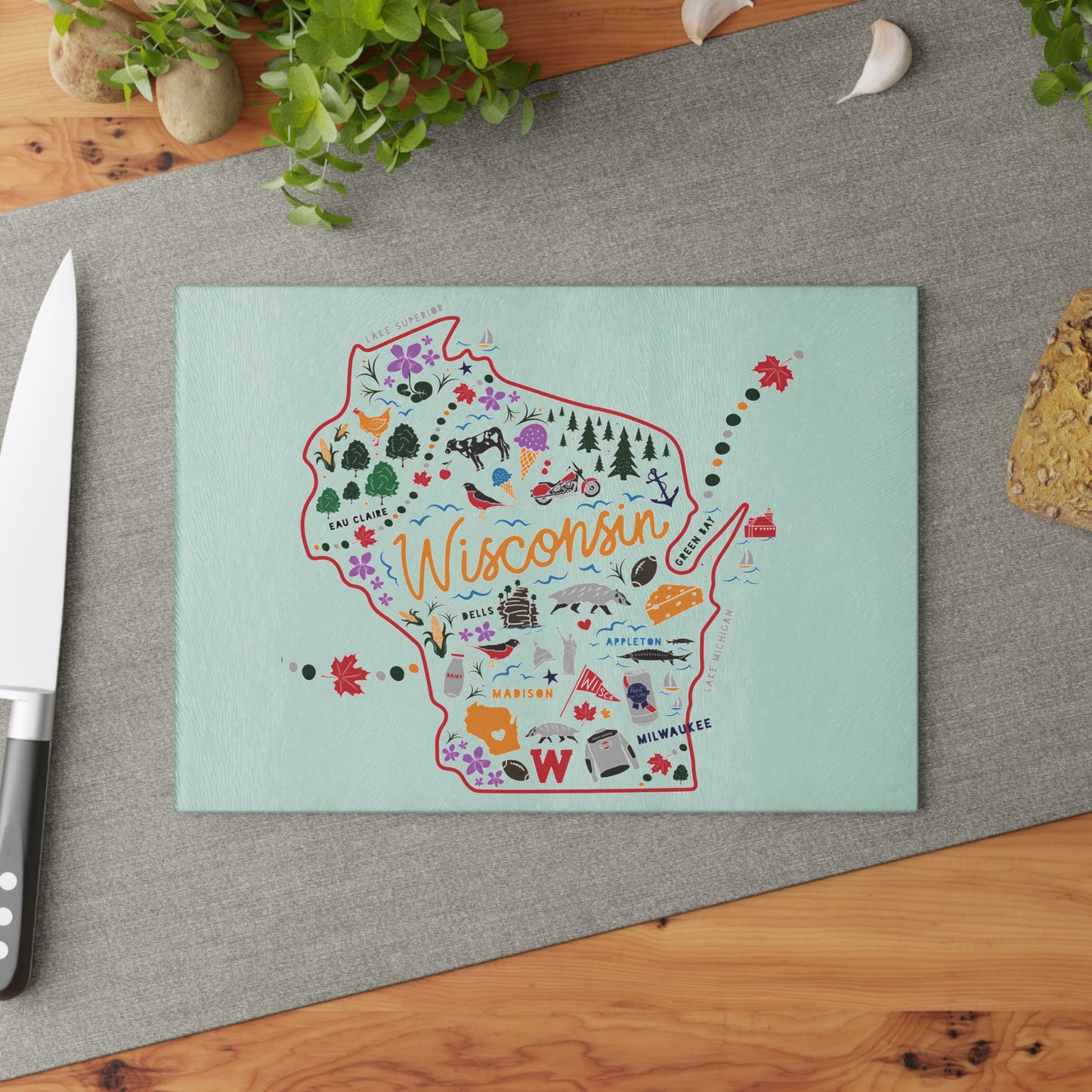 Wisconsin Glass Cutting Board