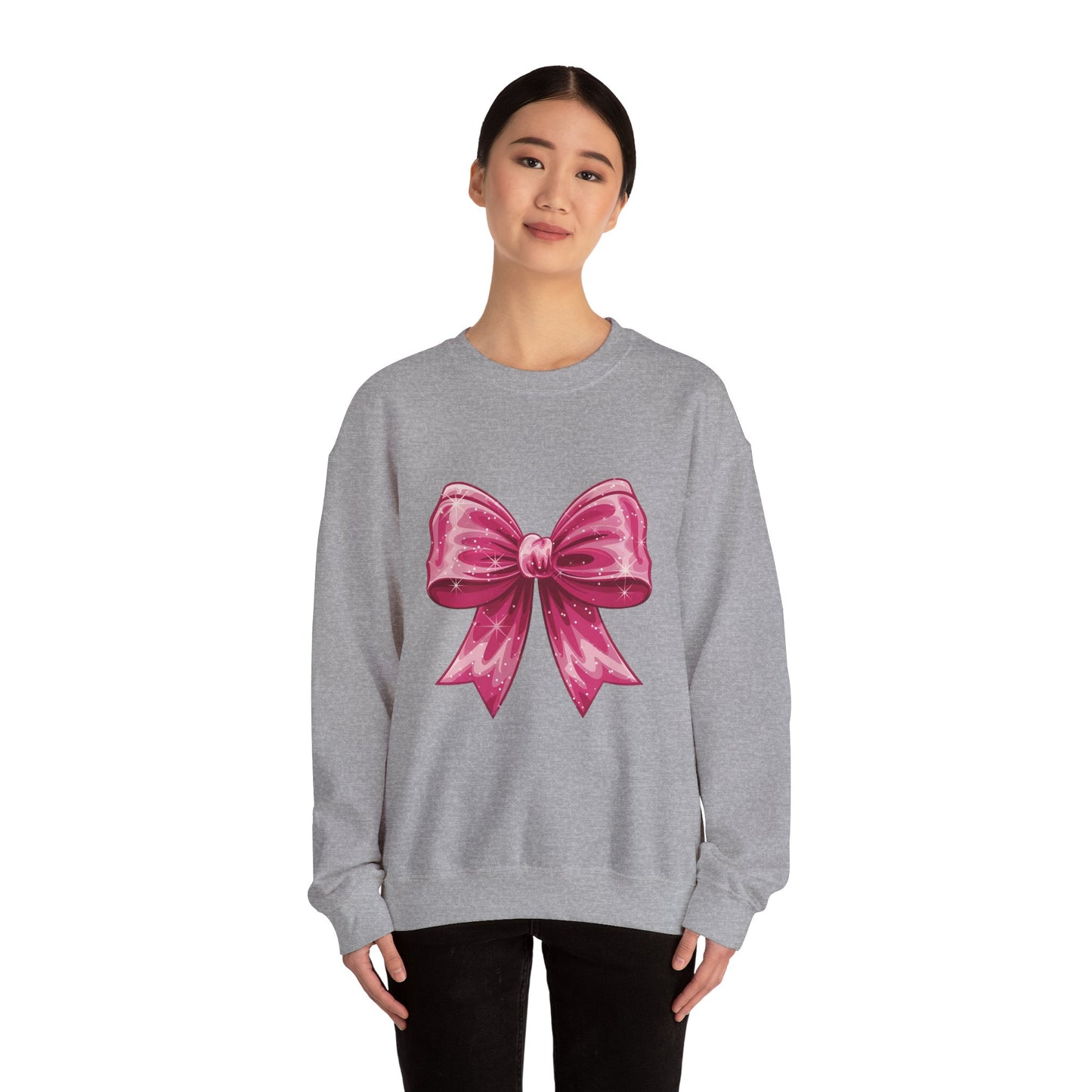 Glitter Coquette Pink Bow Sweatshirt